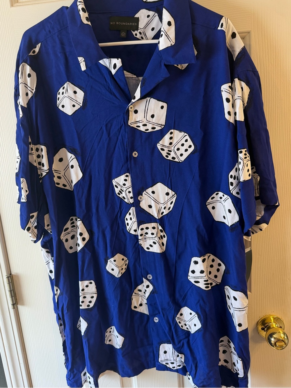 Royal Blue Dice Print Short-Sleeve Shirt